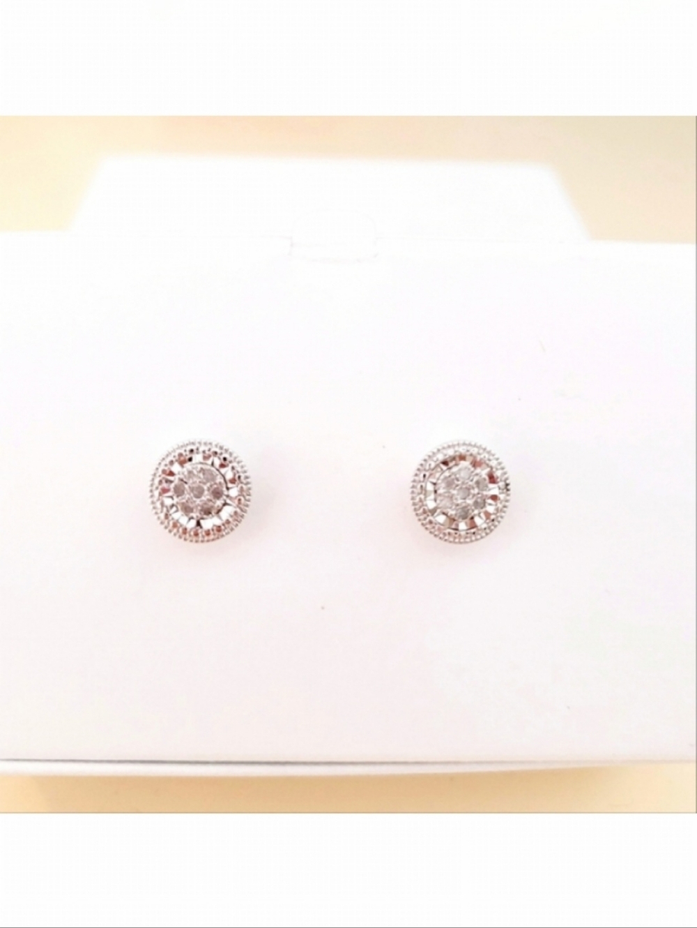 🌺 Diamond Stud Earings Sterling Silver Diamond Jewelry